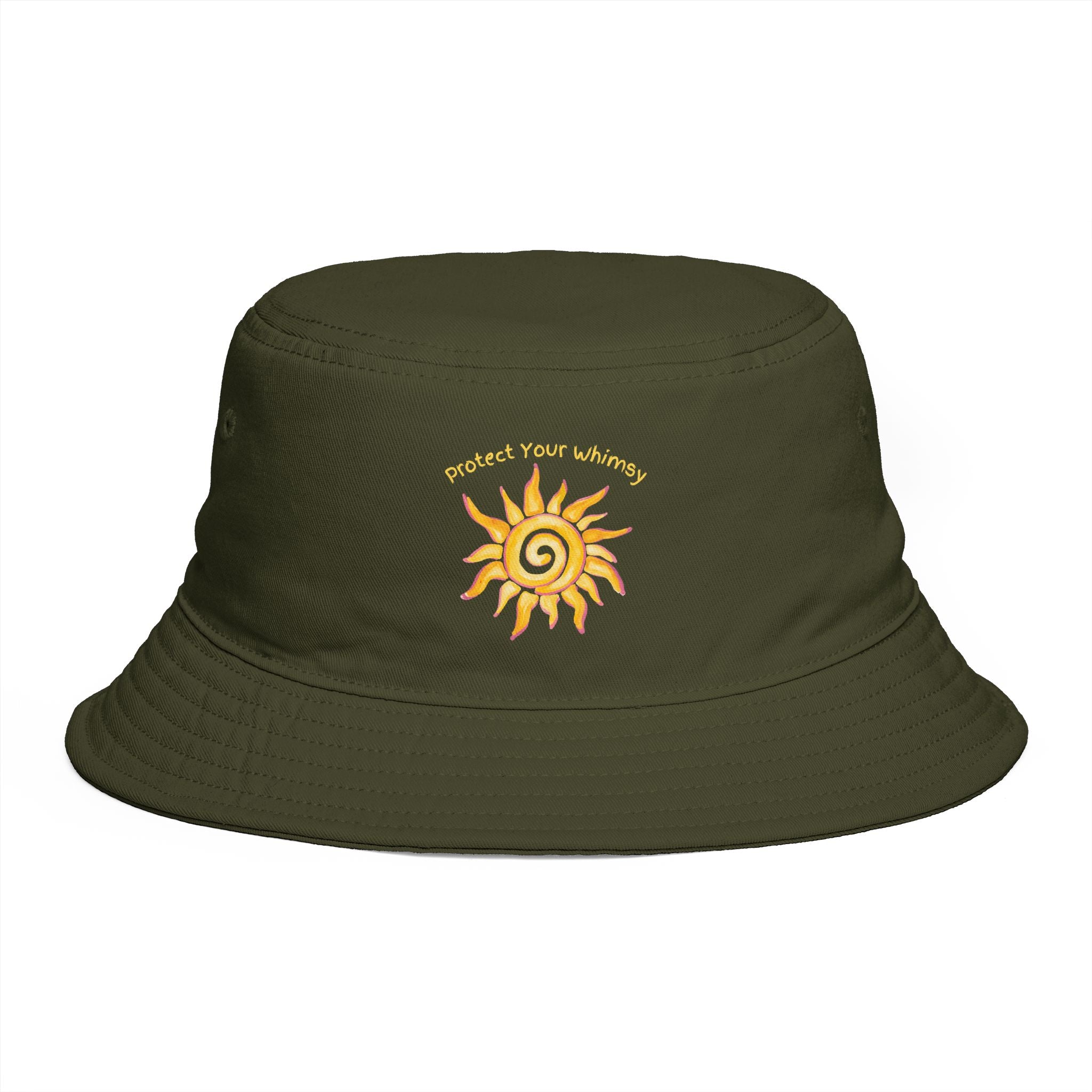Bucket Hat — "Protect Your Whimsy" Embroidered Sun