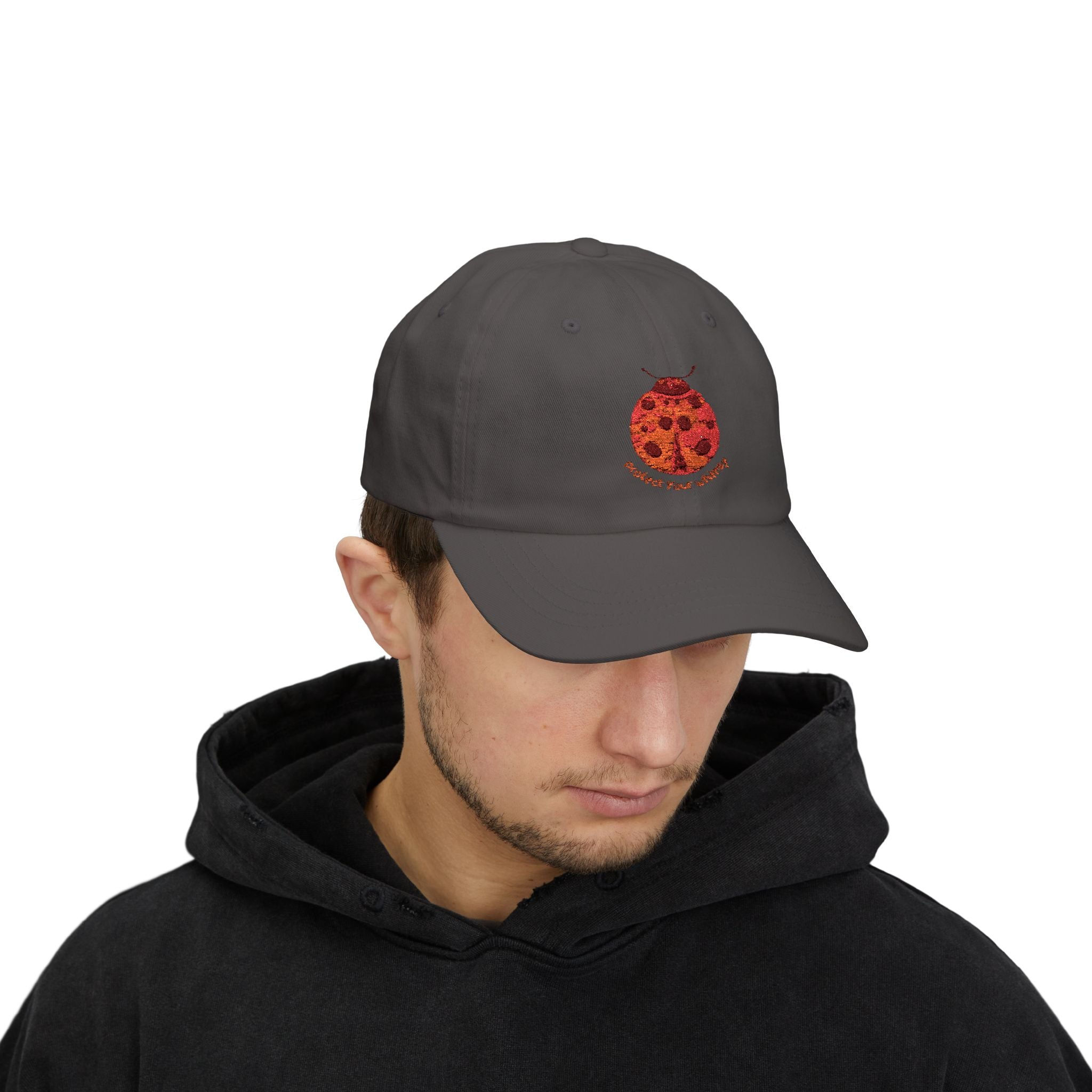 Protect Your Whimsy Embroidered Ladybug Cap