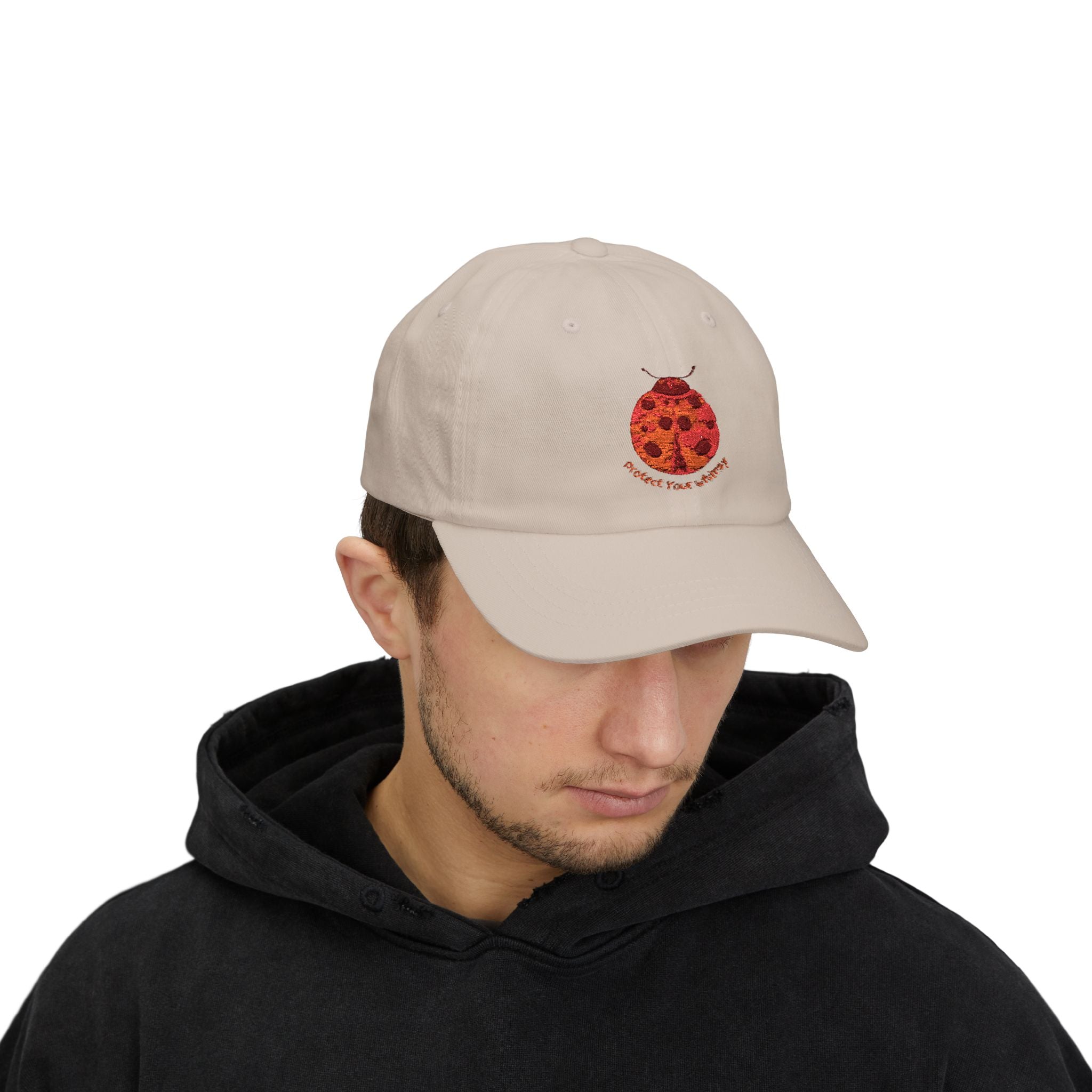 Protect Your Whimsy Embroidered Ladybug Cap