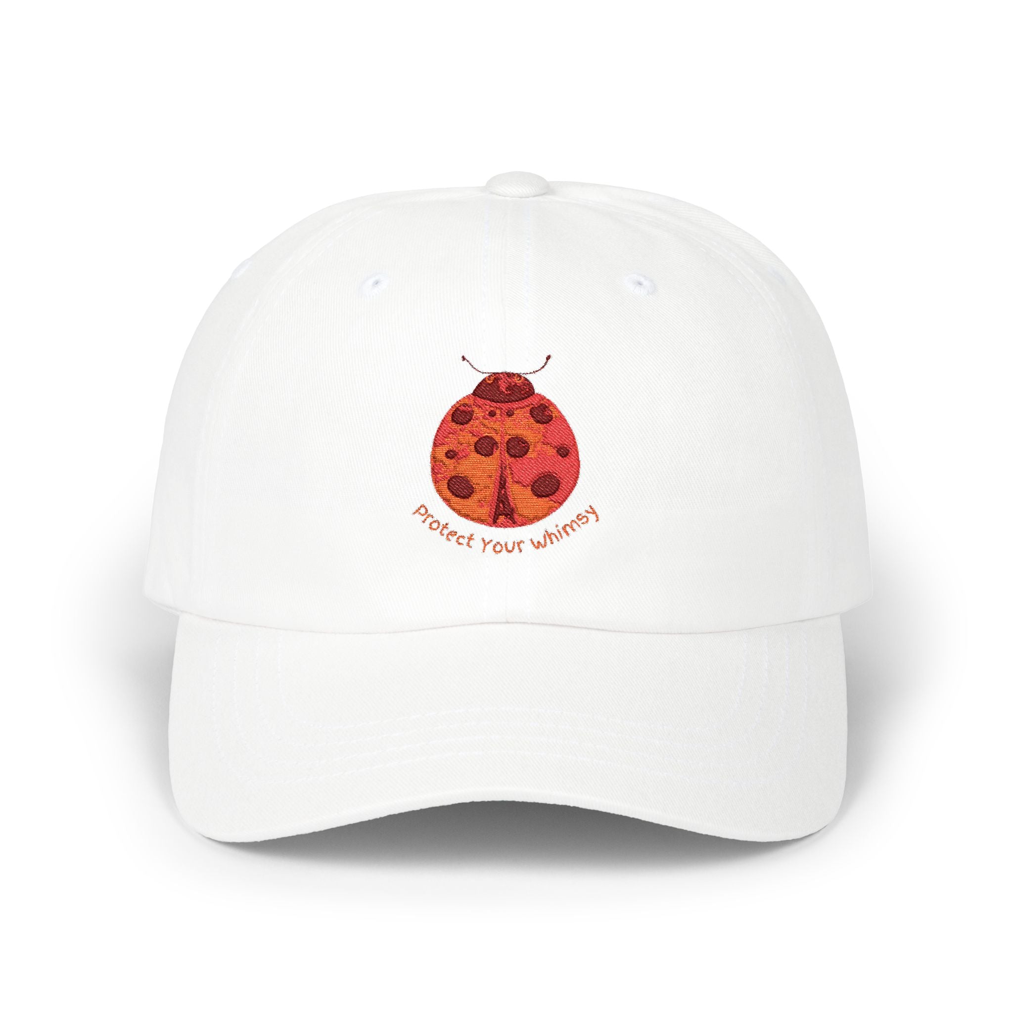 Protect Your Whimsy Embroidered Ladybug Cap