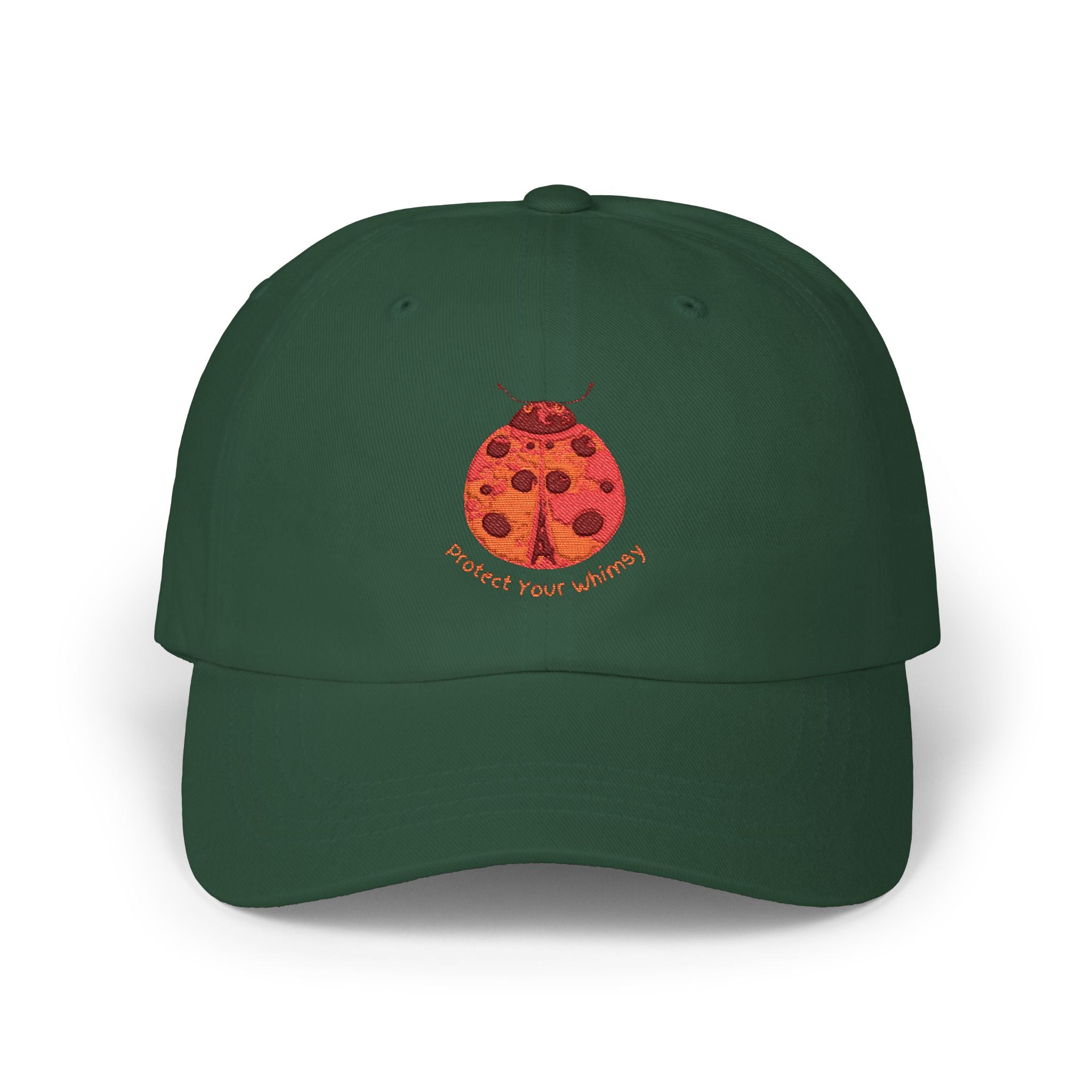 Protect Your Whimsy Embroidered Ladybug Cap