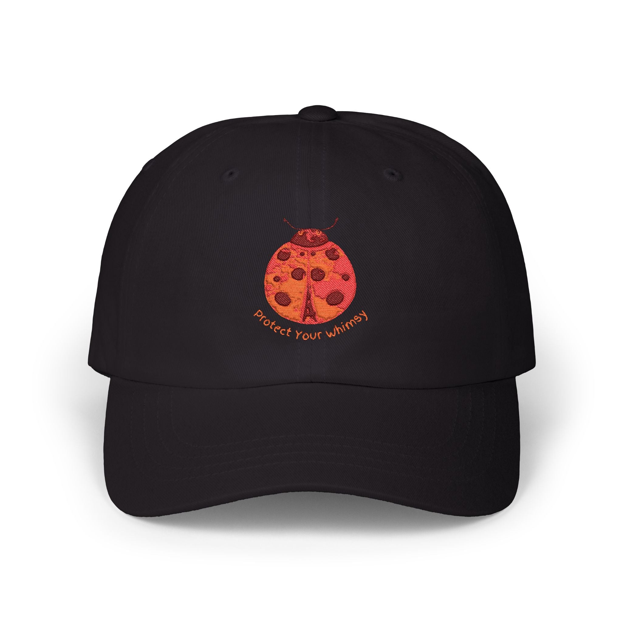 Protect Your Whimsy Embroidered Ladybug Cap