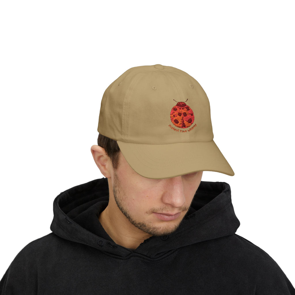 Protect Your Whimsy Embroidered Ladybug Cap