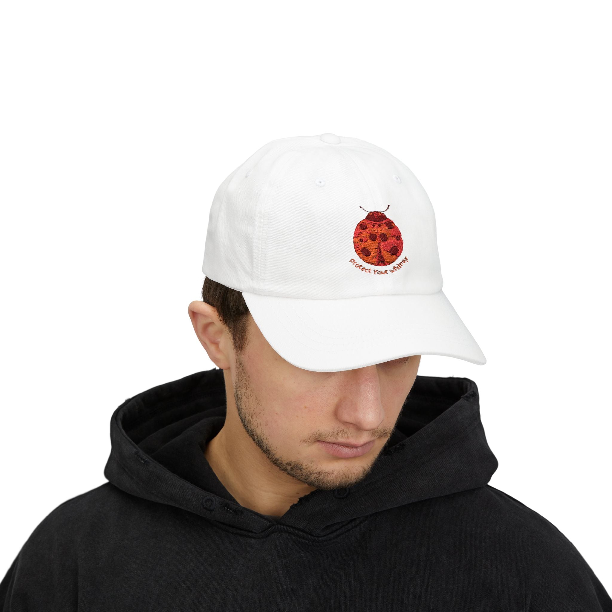 Protect Your Whimsy Embroidered Ladybug Cap