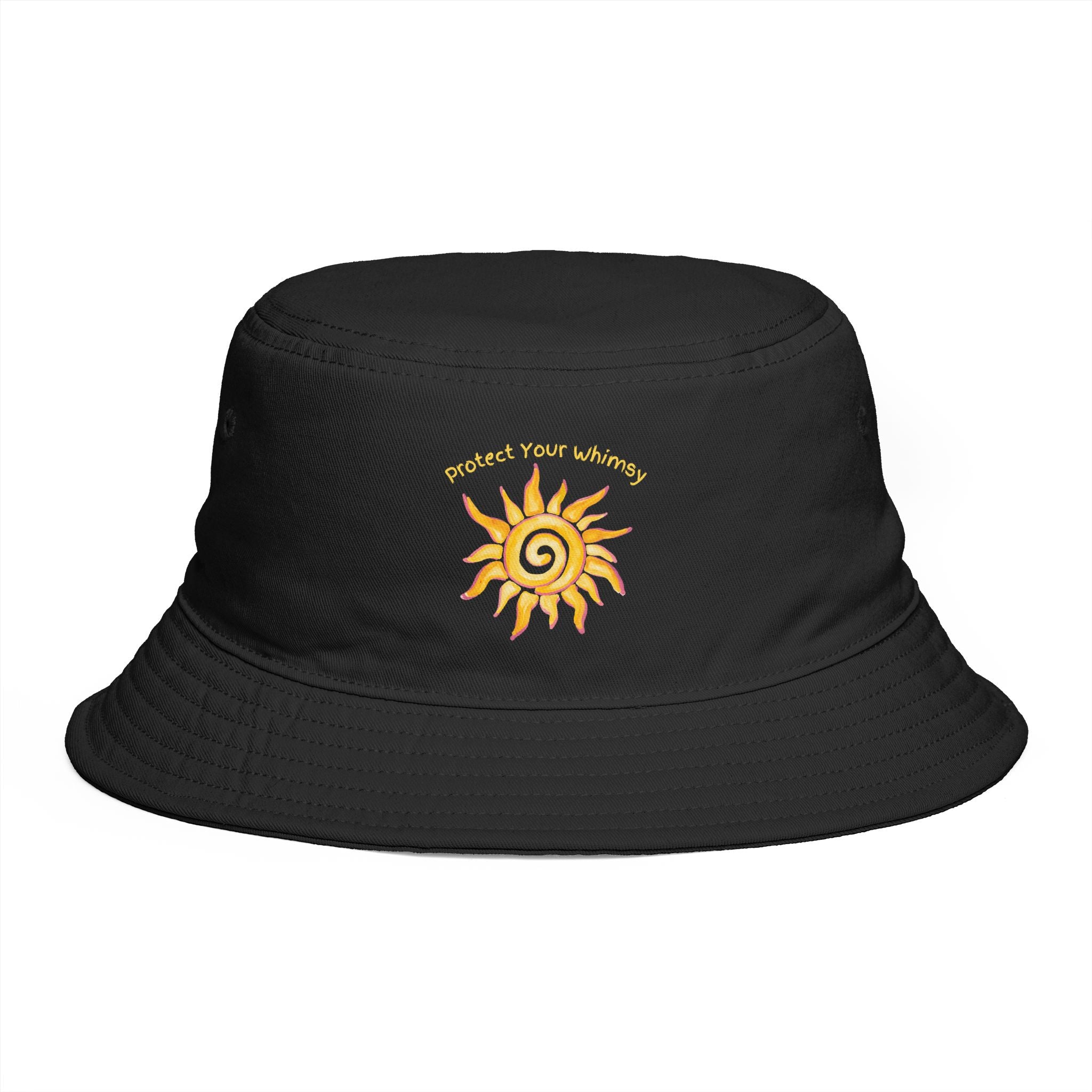 Bucket Hat — "Protect Your Whimsy" Embroidered Sun
